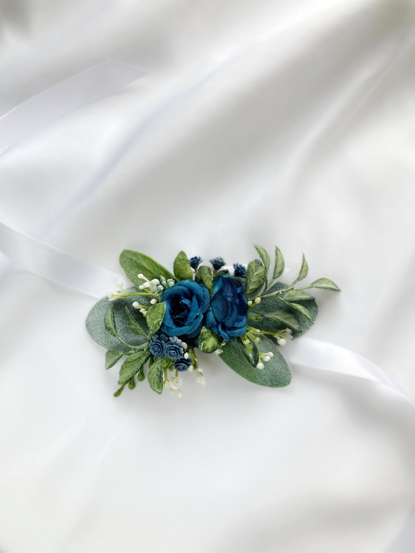 Dusty Blue Wrist Corsage