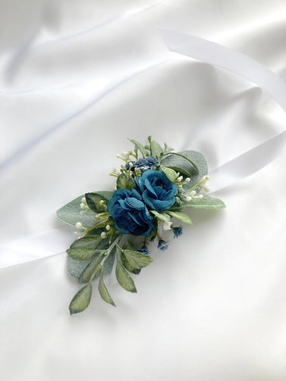 Dusty Blue Wrist Corsage