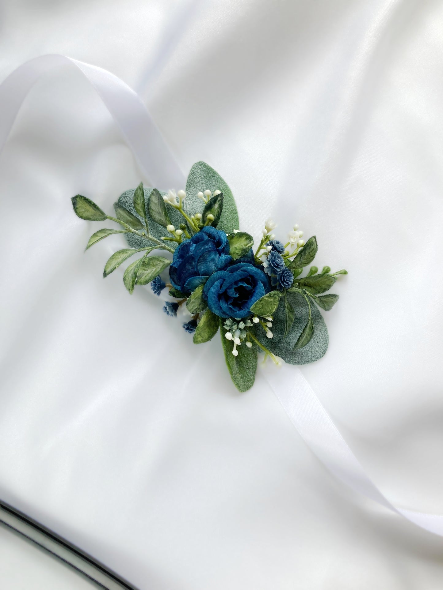 Dusty Blue Wrist Corsage