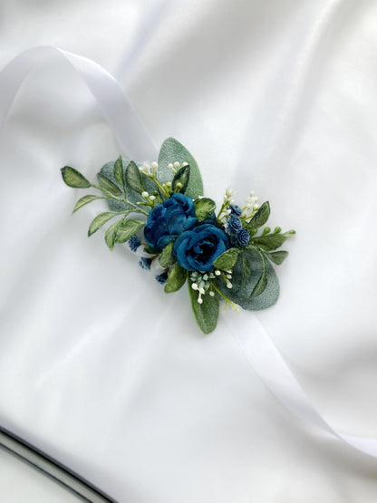 Dusty Blue Wrist Corsage