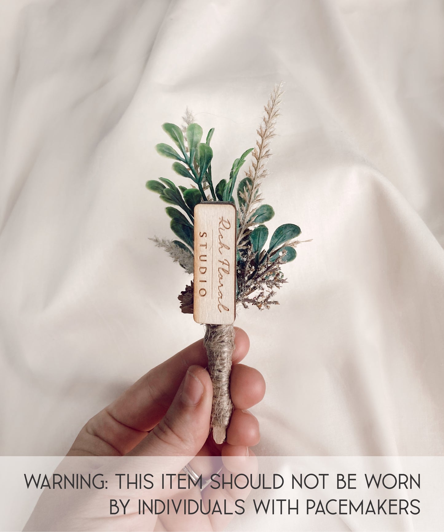 Double Pinecones with Greenery Magnetic Clip-On Boutonniere