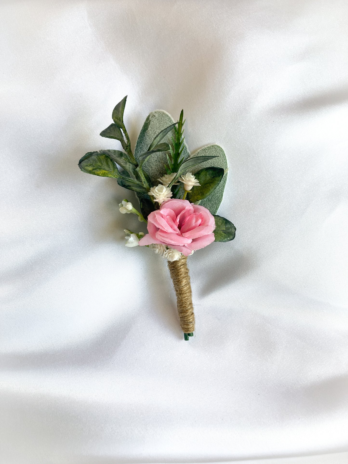 Light Pink Rose Magnetic Clip-On Boutonniere