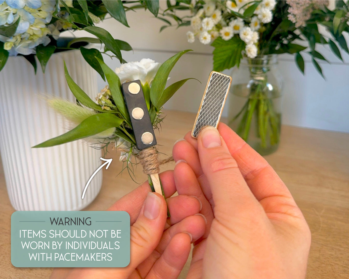 Magnetic Boutonniere Clip, Pinless Clip-On Boutonniere Maker with Strong Holding Magnets