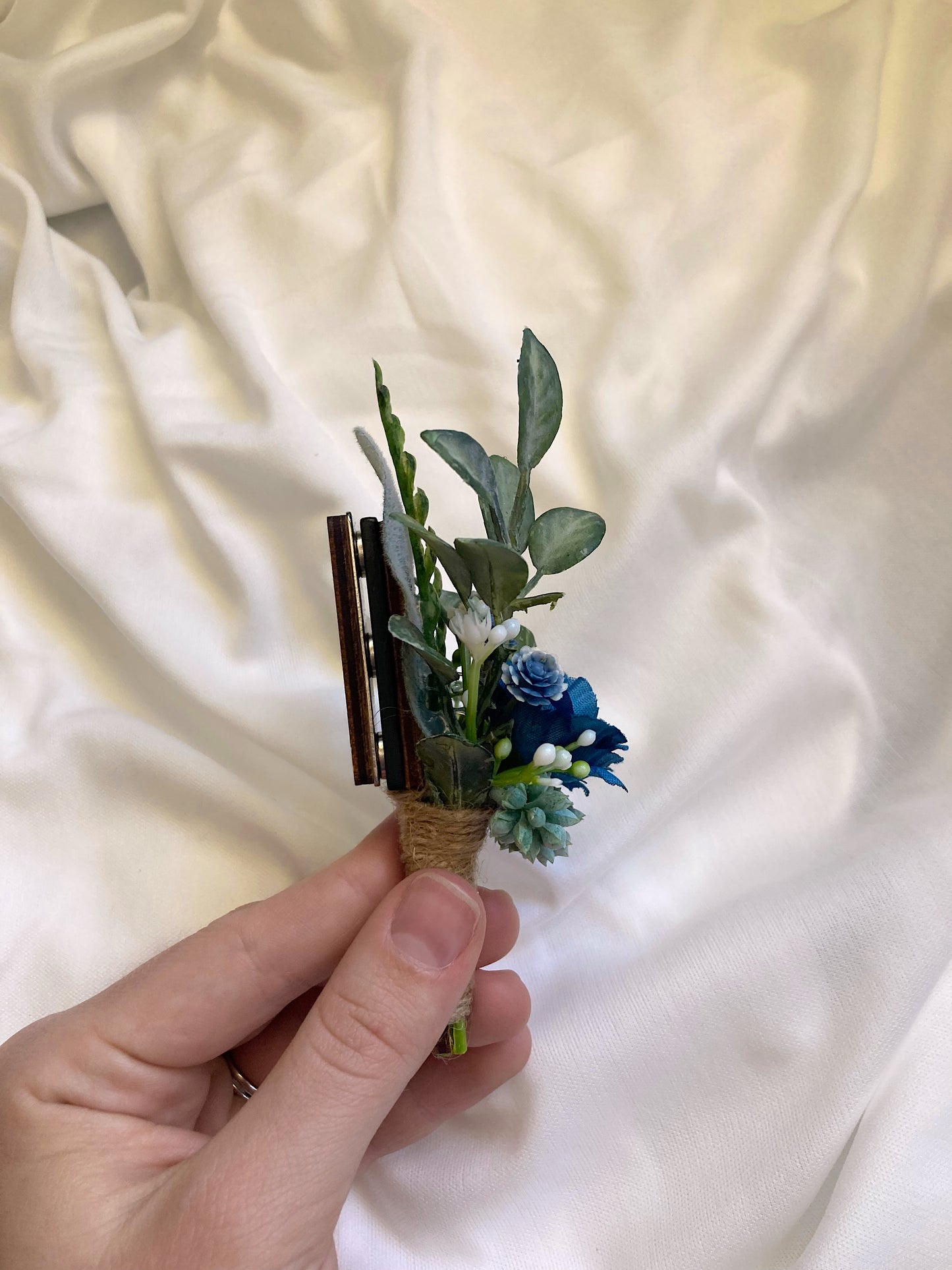 Indigo Blue Rose Magnetic Clip-On Boutonniere