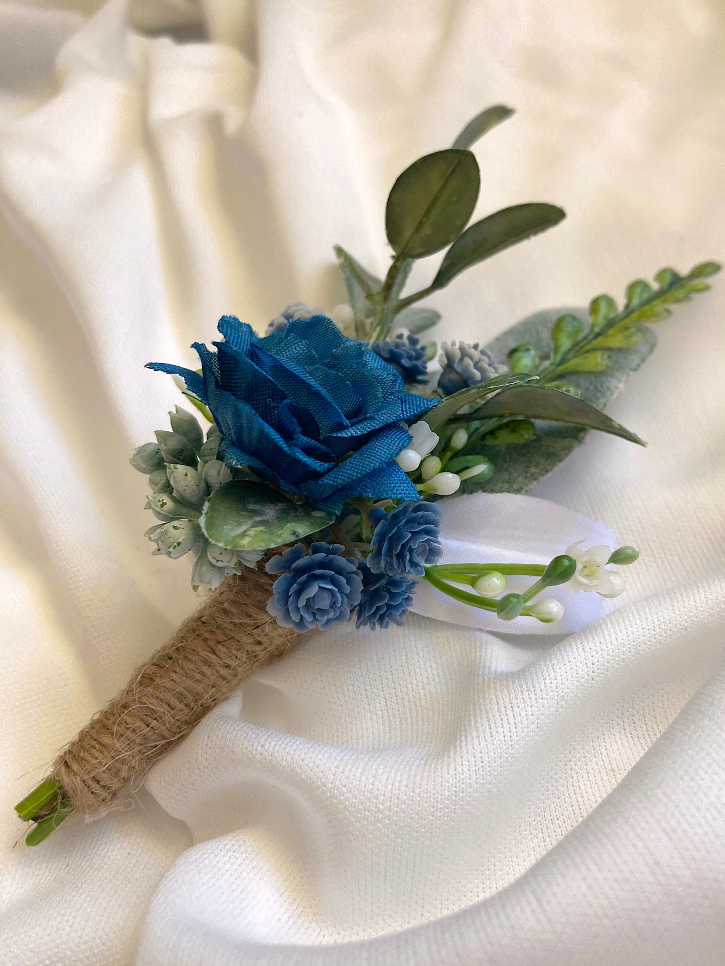 Indigo Blue Rose Magnetic Clip-On Boutonniere