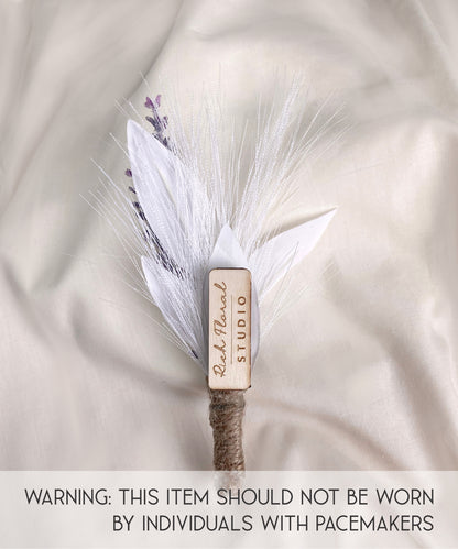 Lavender and White Magnetic Clip-On Boutonniere