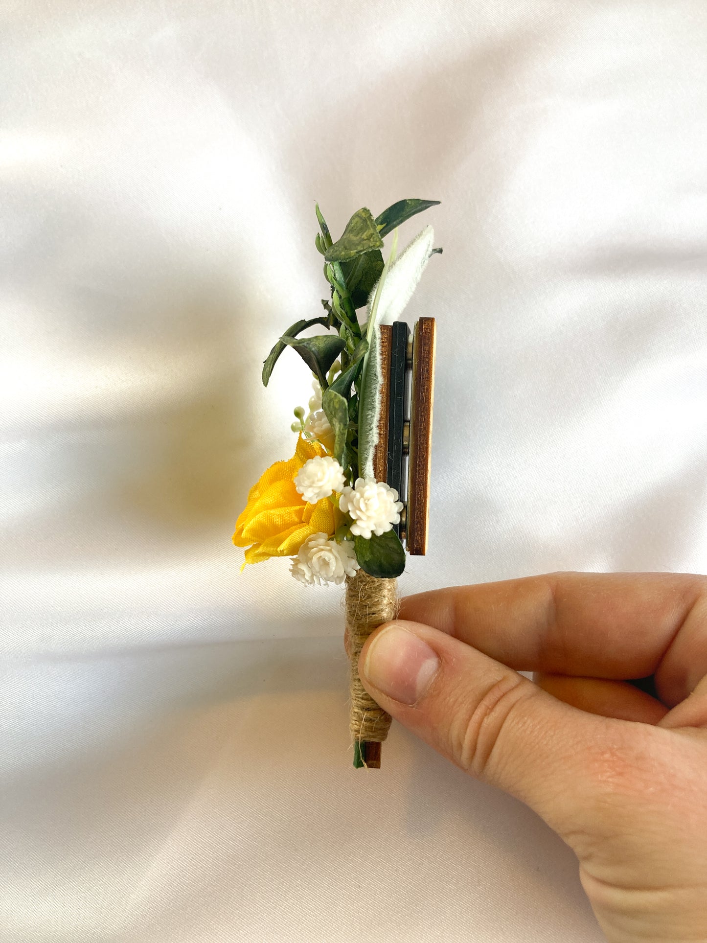 Yellow Rose Magnetic Clip-On Boutonniere