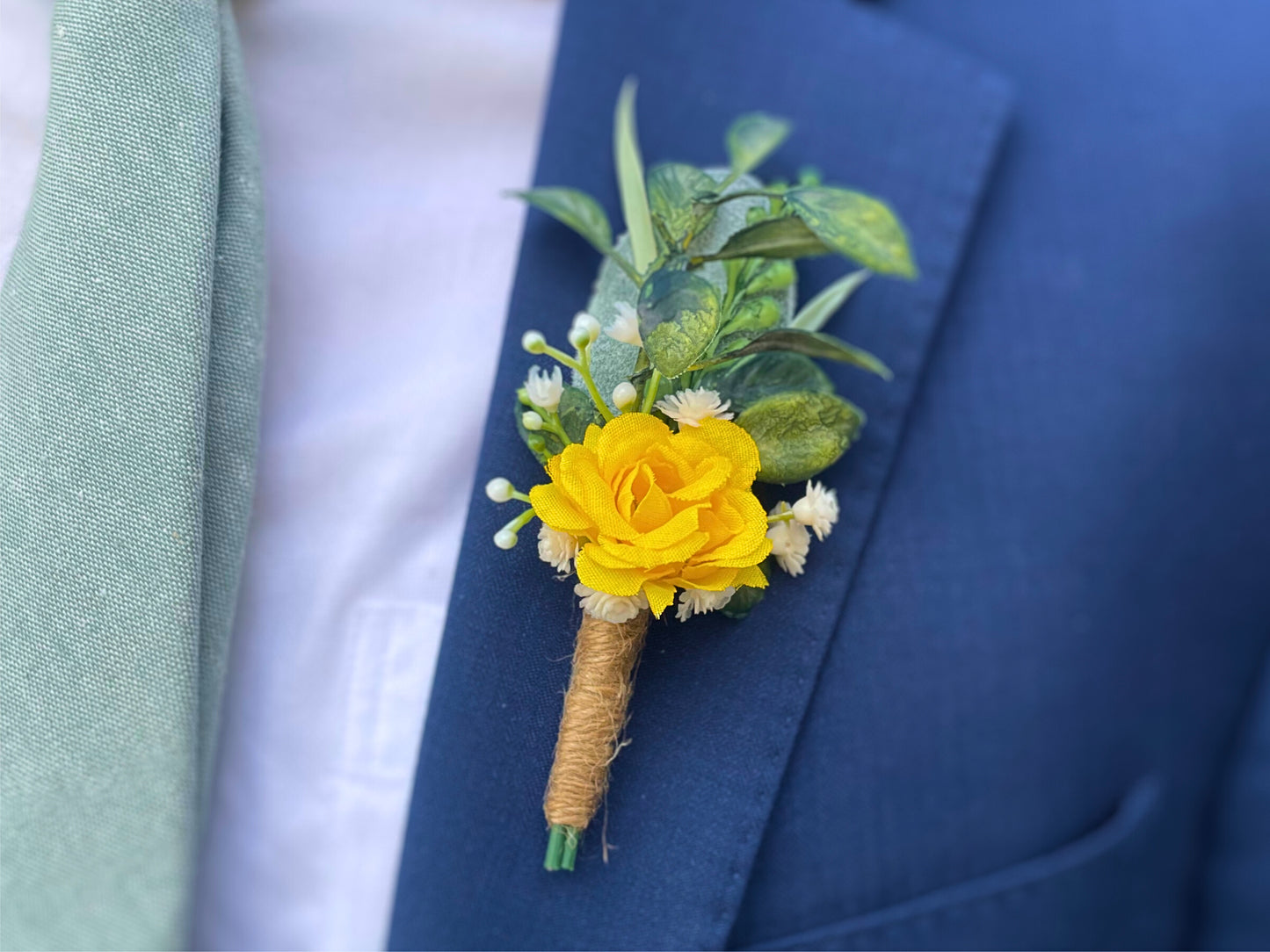 Yellow Rose Magnetic Clip-On Boutonniere