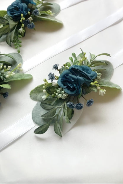 Dusty Blue Wrist Corsage